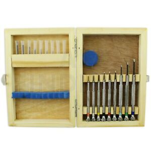 【送料無料】腕時計 メーカードライバーフラットヘッドウォッチツールwatchmakers genuine 9 screwdrivers set in wooden flat head watch tool 23006mm