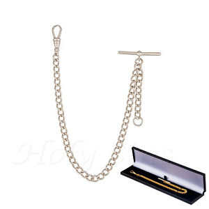 【送料無料】腕時計　ブランドシルバーカラーシングルアルバートポケットフォブチェーンスイベルクラスプ