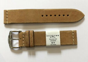 【送料無料】腕時計　ブレスレットストラップモントルシュヴローブリュットミエル?c91 bracelet strap montre zrc cuir chevreau brut miel 20 mm largeur neuf 42?