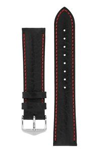 【送料無料】腕時計　ジャンパーカーフレザーウォッチストラップブラックレッドエクストラロングストラップ