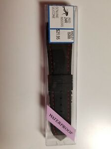 【送料無料】腕時計　ハドリーローマレッドシリコーンウォッチストラップhadleyroma 24mm red genuine silicone waterproof watch strap