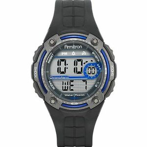 【送料無料】腕時計　アーミトロンブラックレジンウォッチメートルクロノグラフアラーム