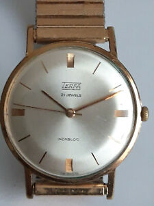 【送料無料】腕時計 モントルメカニークボイテプラケオルアネフォンピオンヌメエレヴィザーmontre mecanique terfa, boite plaque or, annees 60, fonctionne, mais a reviser