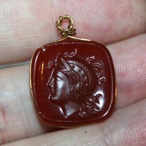 【送料無料】腕時計 アンティークカーネリアンインタリオゴールドワイヤーラッピングフォブ1890s antique carnelian intaglio gold wire wrapped fob 36g