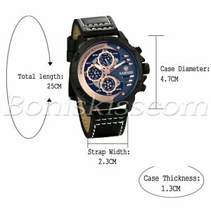 【送料無料】腕時計　メンズカジュアルレザーストラップマルチファンクションウィークデイトディスパリークォーツリストウォッチmens casual leather strap multifunction week date dispaly quartz wrist w