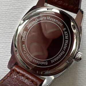 【送料無料】腕時計　エクリッシスチールレディースデートウォッチシルバーブラウンレザースポーティecclissi steel womens 50m date watch silver brown leather 75425 sporty classy