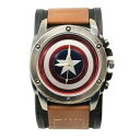 【送料無料】腕時計 キャプテンアメリカシールドウォッチデュアルストラップブラウンcaptain america shield watch with dual fasten adjustable strap brown