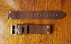【送料無料】腕時計　ホーウィーンブラウンナットダブリンレザーウォッチストラップメイドインアメリカズhorween brown nut dublin leather watch strap 20mm made in usa