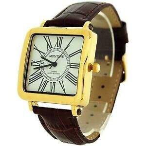 【送料無料】腕時計　モンティンアナログハースブラウンレザーストラップバックルウォッチセット