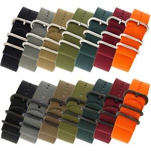 【送料無料】腕時計　リングナイロンヘビーデューティナイロンミリタリーダイブウォッチストラップダークグリーンzulu 5 pvdring nylon heavyduty nylon military dive watch strap in dark green