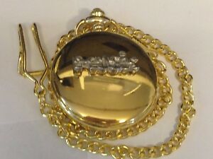 【送料無料】腕時計　ゴールドポケットウォッチクォーツフォブピューター