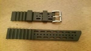 【送料無料】腕時計　ヴィンテージレトロブラックラバーダイブウォッチストラップ