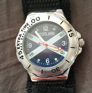 【送料無料】腕時計　ボクスアナログスコットランドスコットランドフラッグイージーファスンストラップ..