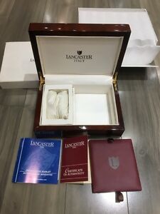 【送料無料】腕時計　ランカスターイタリアウォッチボックスアウターボックスカードlancaster italy wooden rectangle watch gift box outer box and warranty card