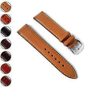 【送料無料】腕時計 パッドクラシックジュクテンレザーウォッチストラップslightly padded classic genuine juchten leather watch strap 16 18 19 20 22