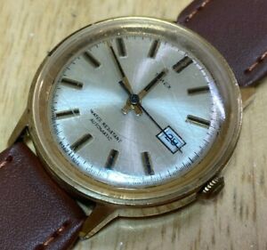 腕時計　ヴィンテージゴールドトーンセルフワインディングウォッチvintage 72 timex viscount men gold tone selfwinding automatic watch hours~date