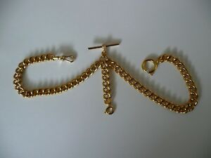 【送料無料】腕時計　ミリメートルメッキステンレスダブルアルバートポケットウォッチチェーンフォブ