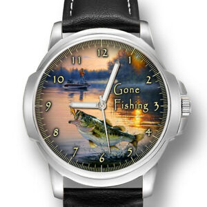 【送料無料】腕時計　ゴーンフィッシングメンズgone fishing fisherman angler mens wrist watch birthday anniversary best gift