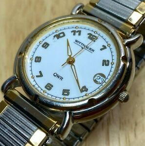 【送料無料】腕時計　ウィットナウアーメンレディデュアルトーンスイスアナログクォーツウォッチアワーwittnauer qwr men lady dual tone swiss analog quartz watch hour~date~ battery