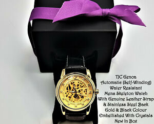 【送料無料】腕時計 ??ジェノヴァクリスタルスケルトンウォッチレザーストラップ?? tjc genoa crystal automatic selfwinding skeleton watch genuine leather strap 【送料無料】腕時計 ??ジェノヴァクリスタルスケルトンウォッチレザーストラップ?? tjc genoa crystal automatic selfwinding skeleton watch genuine leather strap