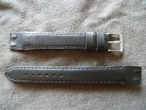 【送料無料】腕時計 ブレスレットノワールヴォーボックスベリタブルアラメルズドアンセスフィックススーセス16 mm bracelet noir veau box veritable a lamelles pour anses fixes soudees
