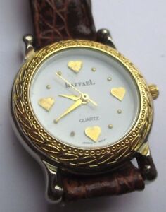 【送料無料】腕時計 モントルクーラービジューレトロデコグラヴェクールクアルツブレスレットキュワールmontre raffael couleur or bijou retro deco grave coeur quartz bracelet cuir 1812