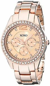 【送料無料】腕時計　ローズゴールドトーンブレスレットxoxo womens rose goldtone bracelet watch
