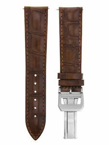 【送料無料】腕時計 パイロットポルトガルライトブラウンレザーウォッチストラップクラスプ19mm leather watch strap deployment clasp for iwc pilot portuguese light brown