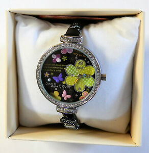 【送料無料】腕時計　フラワーバタフライファッションウォッチピクチャークリスタルラインストーンズウーマンアナログflower butterfly fashion watch 3d picture crystal rhinestones woman analog