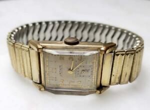 【送料無料】腕時計　ヴィンテージラチンメンズロールゴールドメッキジュエルvintage lathin mens 10kt rolled gold plated wristwatch ~ 17 jewels ~ 8i372