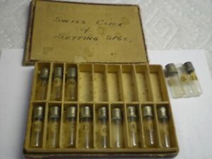 【送料無料】腕時計　アンティークウォッチパーツスプリングオリジナルウッドボックスロットlot of antique watch parts setting springs nos in original wood box(2)