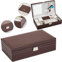 【送料無料】腕時計　コンパートメントレザーウォッチコレクションボックスジュエリーボックス8 compartments highgrade leather watch collection storage box jewelry box