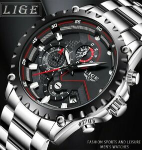 【送料無料】腕時計　メンズトップクロノグラフウォッチmens 2020 lige top luxury waterproof quartz chronograph watch