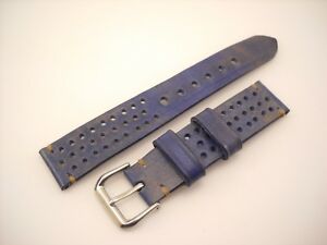 【送料無料】腕時計　イタリアヴィンテージストラップレーシングスポーツジーンズカラーhandmade in italy vintage watch strap racing sport jeans color ocher stitches