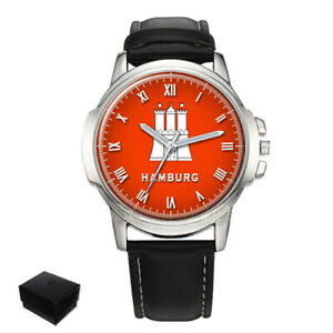 【送料無料】腕時計　ハンブルクドイツメンズクリスマスボックスhamburg city flag germany mens wrist watch birthday christmas gift box engraving