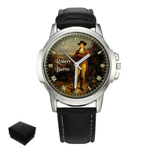 【送料無料】腕時計　ロバートバーンズスコットランドメンズクリスマスrobert burns scottish poet mens wrist watch birthday christmas gift engraving