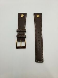 【送料無料】腕時計　エククリッシダークブラウンレザーウォッチストラップゴールドバックル