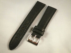 【送料無料】腕時計　シャークスキンウォッチストラップパッドステッチブラック