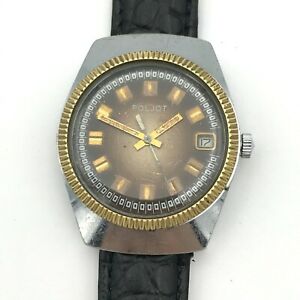 hokushinの【送料無料】腕時計　レトロブラウンバイカラードソビエトウォッチソバレルメンズレアretro automatic poljot brown bicolored soviet watch ussr barrel date mens rare｜アングル3