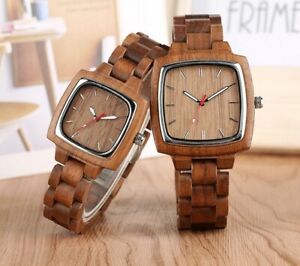 ̵ӻסʥ륦åɥϡnatural wood wristwatch his amp; hers square wooden watch