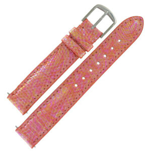 【送料無料】腕時計　コーラルジャワリカゲウォッチストラップレディース15mm coral genuine java lizard watch strap ladies