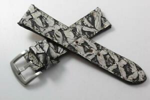 【送料無料】腕時計　ブラックホワイトアラパイマレザーウォッチストラップアメリカ