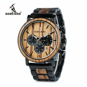 【送料無料】腕時計　ボボバードメンズミリメートルクォーツクロノグラフウッドボーイズマンbobo bird mens 44mm wooden watch quartz chronograph wood boys man with box