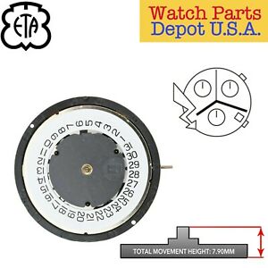 【送料無料】腕時計 スイスクォーツムーブメントgenuine eta g10712 swiss made quartz movement, 3 hands, date at 4 ?