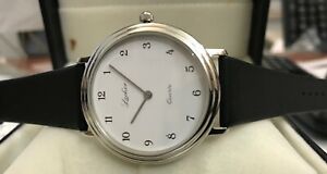 【送料無料】腕時計 ステンレスフラットアラビアklassische herrenuhr lacher edelstahl flach arabische zahlen 36 mm gut lesbar