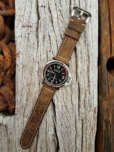 【送料無料】腕時計　バックルパネライヴィンテージマーブルカーフレザーウォッチストラップ