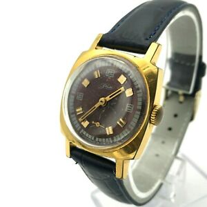 【送料無料】腕時計 ソウォッチゴールドメッキスクエアポベダソソパープルメンズフォーマルsoviet small zim watch gold plated square pobeda ussr purple mens formal au10