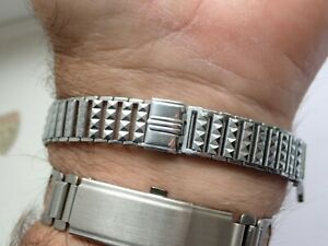 【送料無料】腕時計　ヴィンテージオープンエンドレーシーブレスレットボンクリップタイプステンレススチールレアvintage 1940s 16mm open ended lacy bracelet bonklip type stainless steel rare