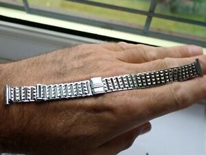 【送料無料】腕時計　ヴィンテージオープンエンドレーシーブレスレットボンクリップタイプステンレススチールレアvintage 1940s 16mm open ended lacy bracelet bonklip type stainless steel rare