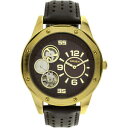 【送料無料】腕時計 メンズラウンドポリッシュゴールドケースブラウンレザーgruen mens round polished gold case semiauto...